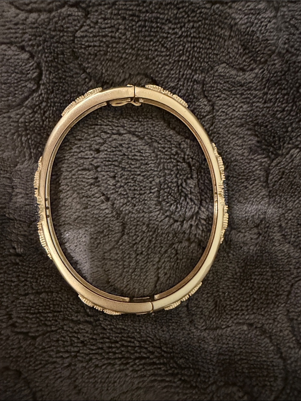 Gold-Tone Crystal Accent Women's Bangle Bracelet - Picture 2 of 5